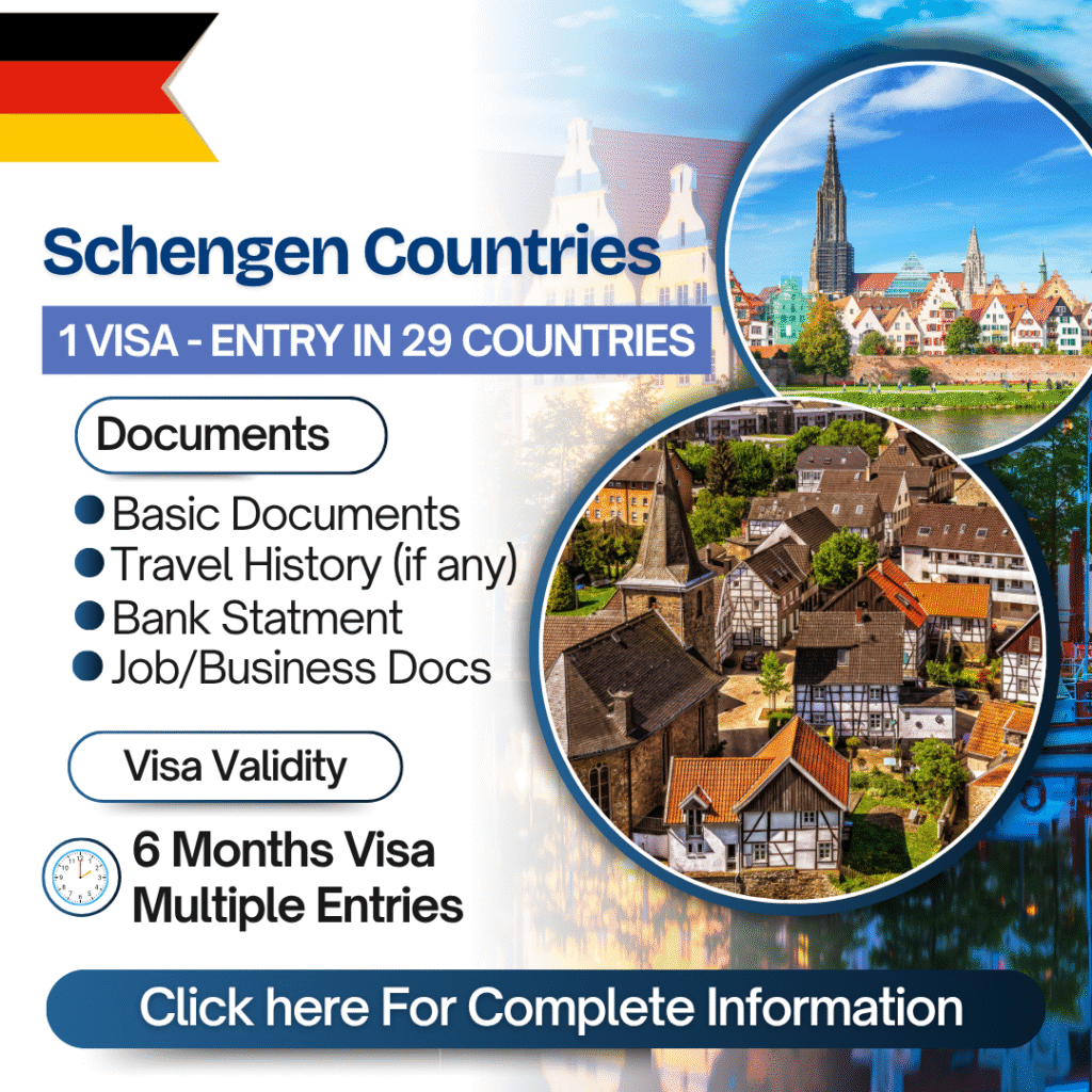 Schengen Countries Visit Visa – One visa entry in 29 Countries